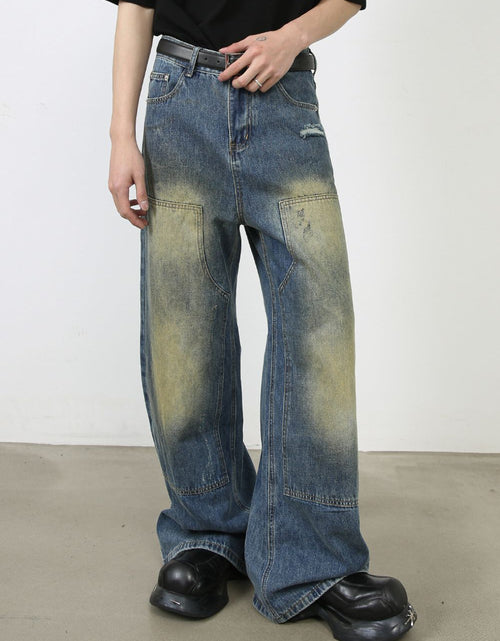 Load image into Gallery viewer, Men's Washed Wide Leg Jeans
