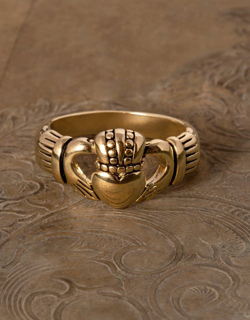 Load image into Gallery viewer, Handcrafted Vintage Ring 18k Gold Irish Claddagh Ring Antique #R1768 Antique Rings Jewelry by PVD Vintage Jewelry
