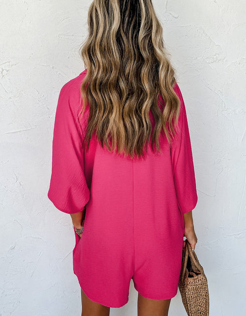 Load image into Gallery viewer, Half Button Collared Neck Romper
