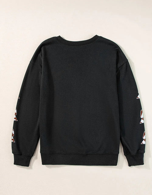 Load image into Gallery viewer, Letter Graphic Bow Long Sleeve Sweatshirt
