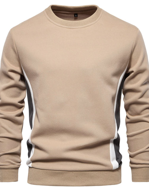 Load image into Gallery viewer, Men's Side Striped Contrast Round Neck Sweatshirt
