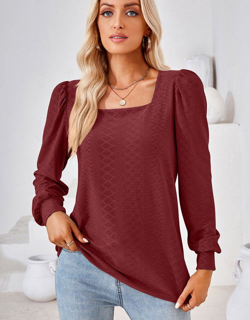 Load image into Gallery viewer, Square Neck Puff Sleeve T-Shirt
