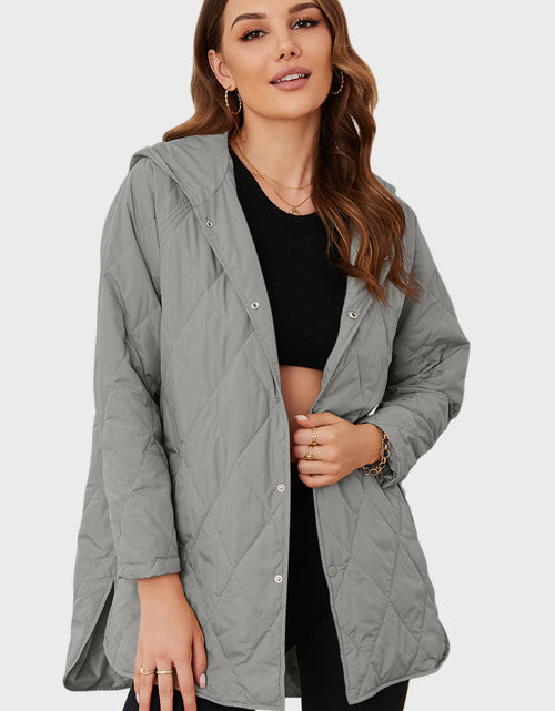 Load image into Gallery viewer, Snap Down Hooded Slit Winter Coat

