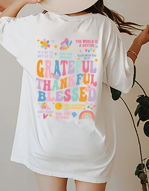 Load image into Gallery viewer, Letter Graphic Round Neck Short Sleeve T-Shirt
