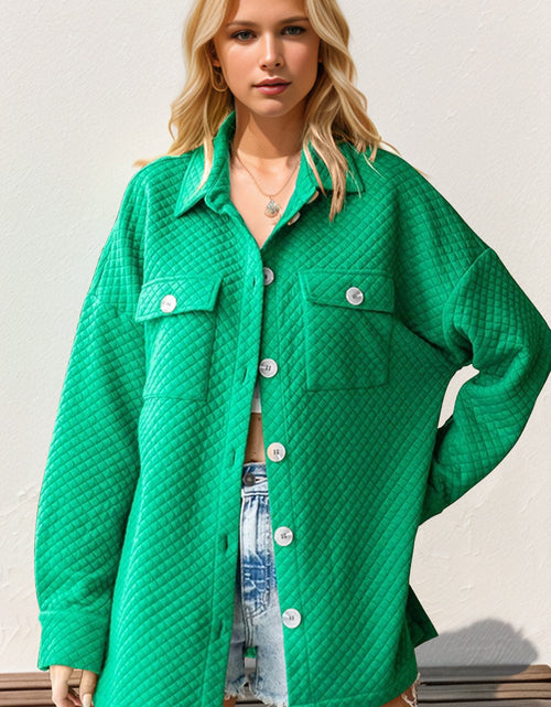 Load image into Gallery viewer, Double Take Full Size Textured Button Up Drop Shoulder Shacket
