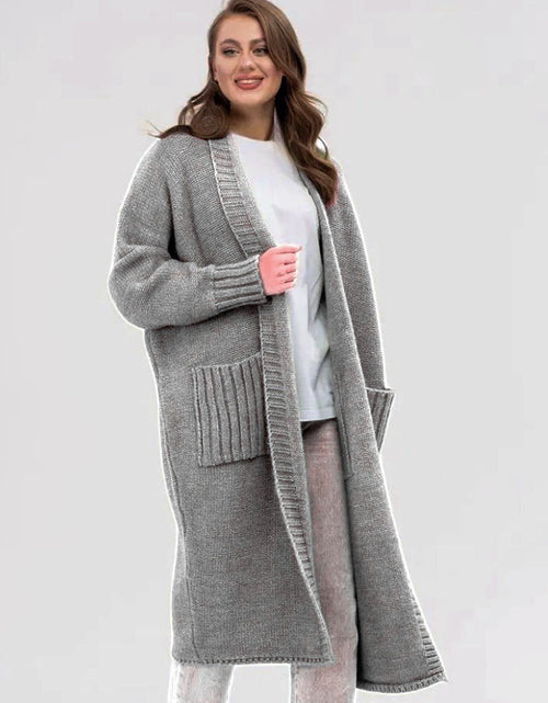 Load image into Gallery viewer, Pocketed Open Front Long Sleeve Longline Cardigan
