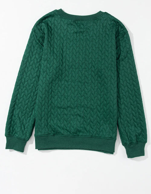 Load image into Gallery viewer, Full Size MERRY AND BRIGHT Cable Knit Pullover Sweatshirt
