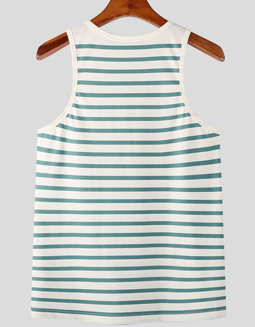 Load image into Gallery viewer, Men's Striped Wide Strap Tank
