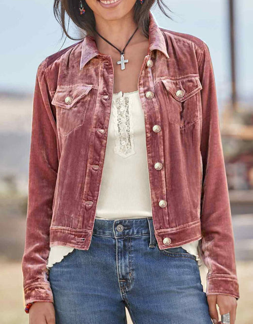 Load image into Gallery viewer, Button Up Long Sleeve Jacket with Chest Pockets
