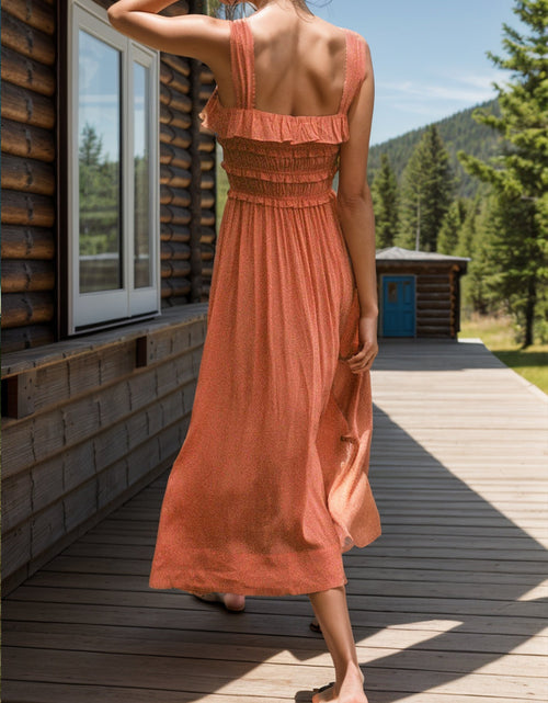 Load image into Gallery viewer, Frill Square Neck Wide Strap Dress
