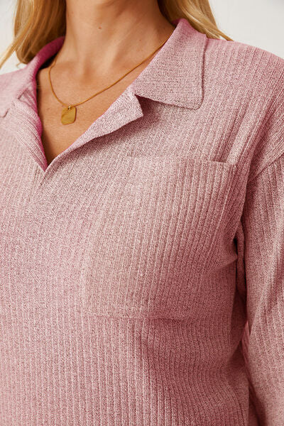 Load image into Gallery viewer, Collared Neck Dropped Shoulder T-Shirt
