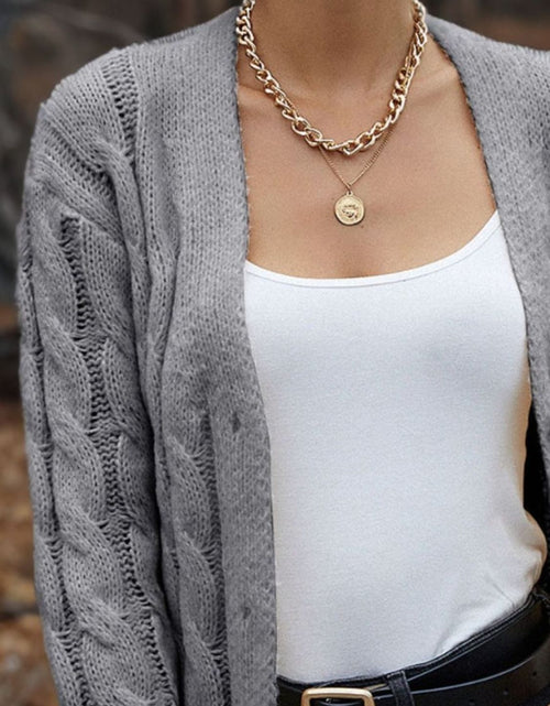 Load image into Gallery viewer, Cable-Knit Button Down Cardigan
