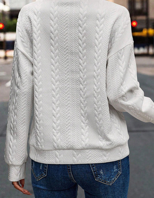 Load image into Gallery viewer, Half Zip Drop Shoulder Long Sleeve Sweatshirt
