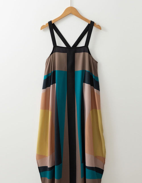 Load image into Gallery viewer, Color Block Square Neck Wide Strap Dress
