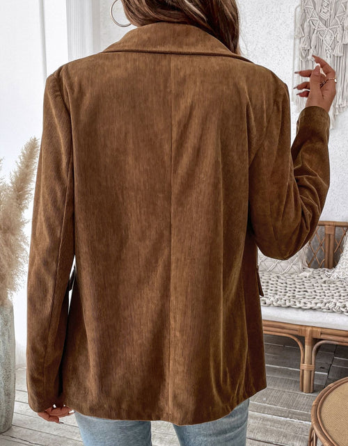 Load image into Gallery viewer, Perfee Decorative Pocket Flap Lapel Collar Long Sleeve Outerwear
