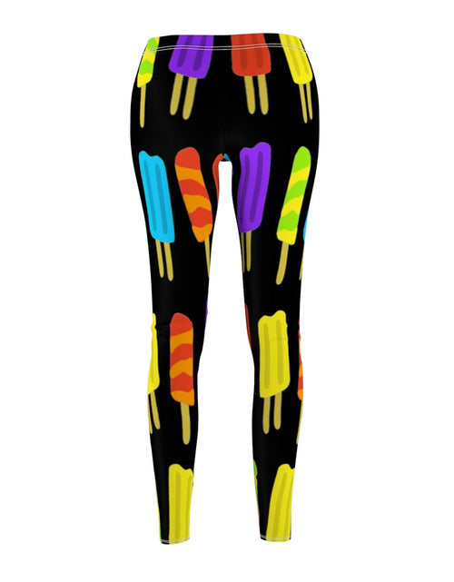 Load image into Gallery viewer, Popsicle Print Casual Leggings - Black by Tshirt Unlimited
