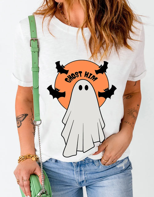 Load image into Gallery viewer, Full Size Ghost Round Neck Short Sleeve T-Shirt
