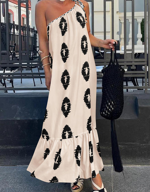 Load image into Gallery viewer, Printed Single Shoulder Maxi Dress

