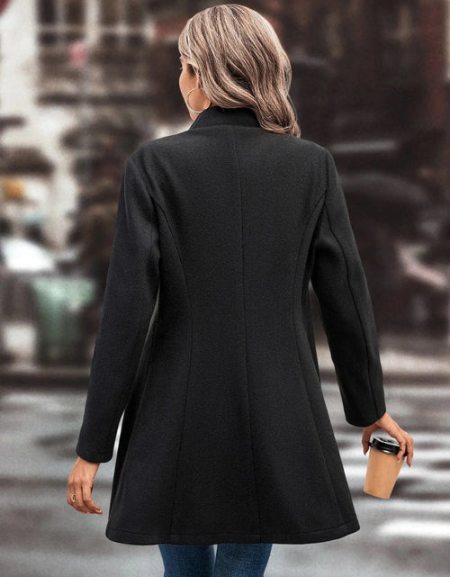 Load image into Gallery viewer, Collared Neck Long Sleeve Longline Coat

