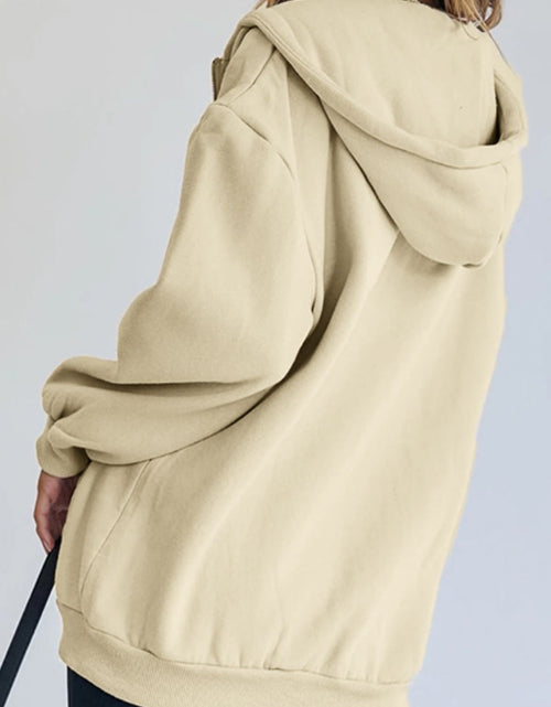 Load image into Gallery viewer, Zip-Up Drawstring Hoodie
