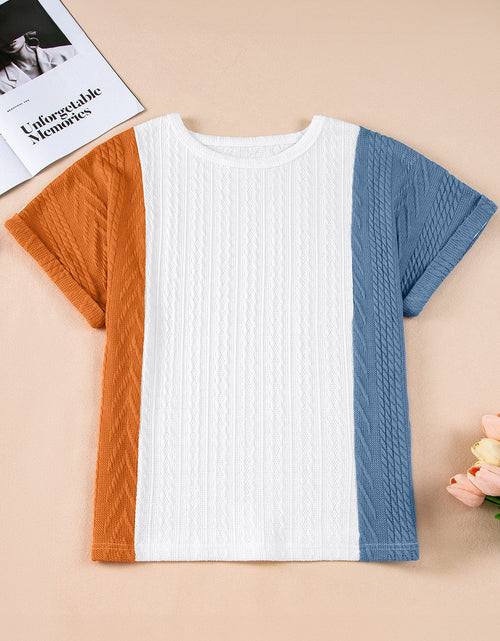 Load image into Gallery viewer, Textured Color Block T Shirt
