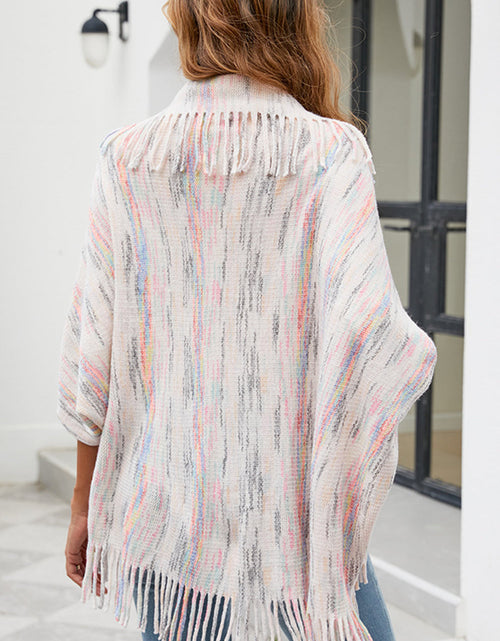 Load image into Gallery viewer, Fringe Detail Printed Poncho
