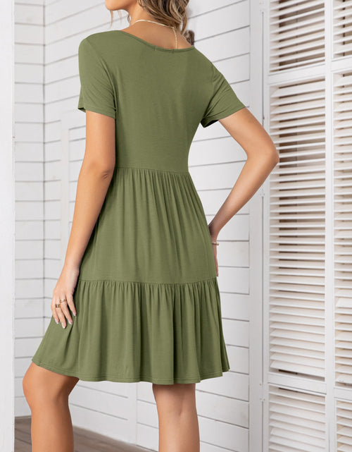 Load image into Gallery viewer, Round Neck Short Sleeve Mini Tee Dress
