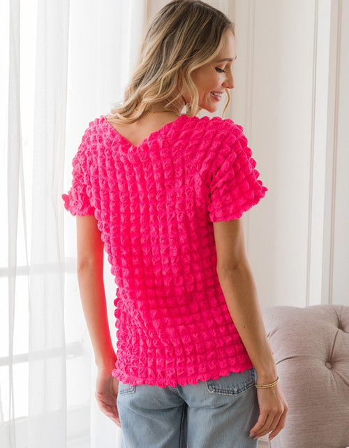 Load image into Gallery viewer, Sew In Love Bubble Textured Round Neck Short Sleeve T-Shirt
