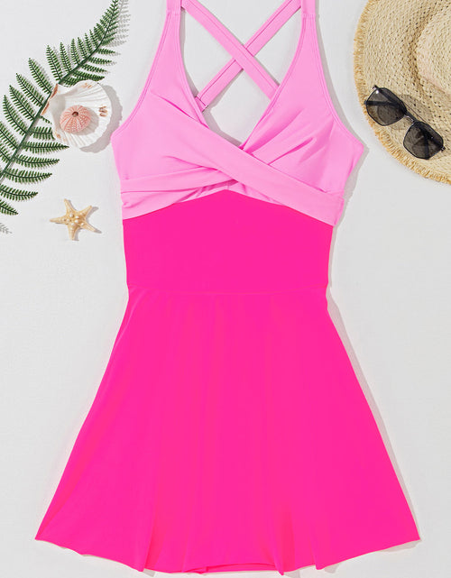 Load image into Gallery viewer, Crisscross V-Neck One-Piece Swimwear
