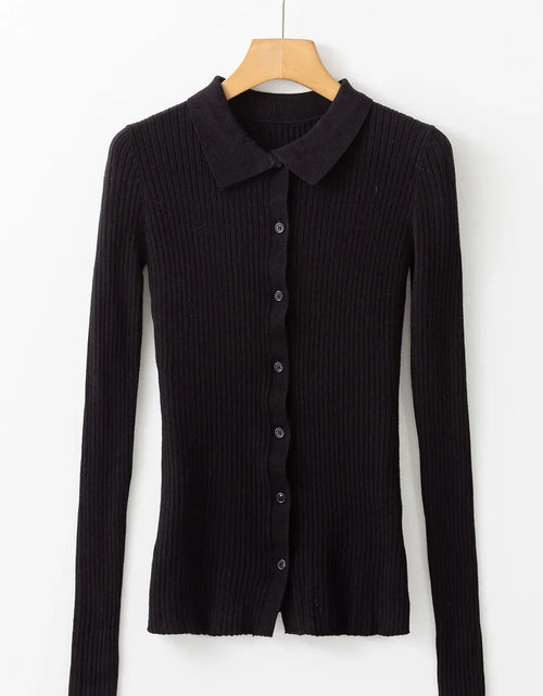 Load image into Gallery viewer, Button Up Collared Neck Cardigan
