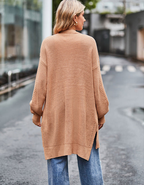 Load image into Gallery viewer, Long Sleeve Waffle-Knit Cardigan
