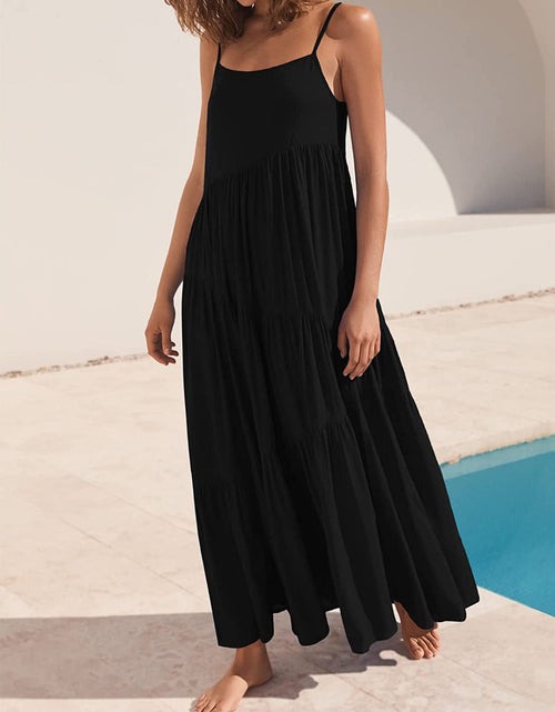 Load image into Gallery viewer, Full Size Ruched Tiered Spaghetti Strap Dress
