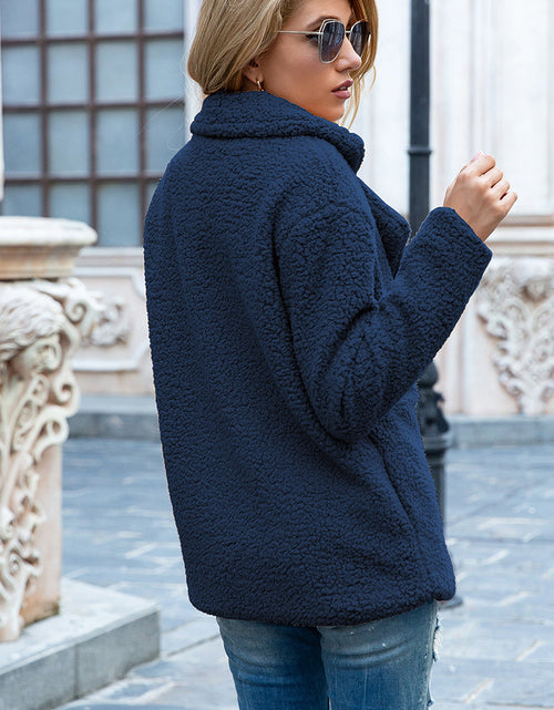 Load image into Gallery viewer, Ivy Lane Full Size Lapel Collar Sherpa Coat
