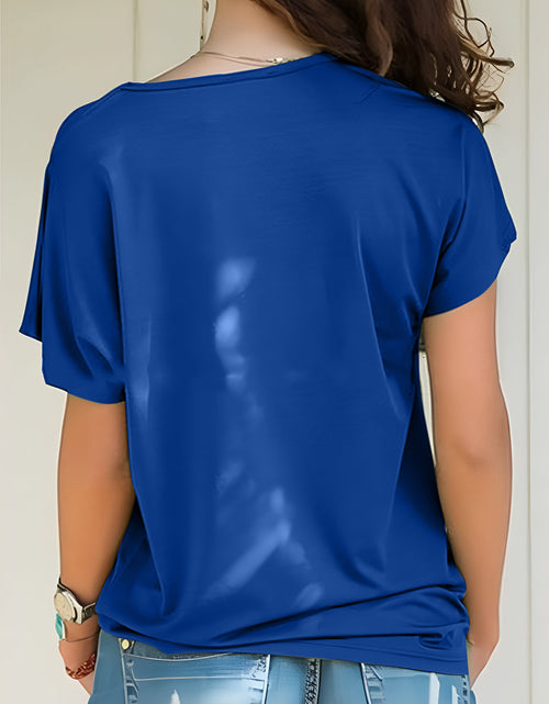 Load image into Gallery viewer, Asymmetrical Neck Short Sleeve T-Shirt
