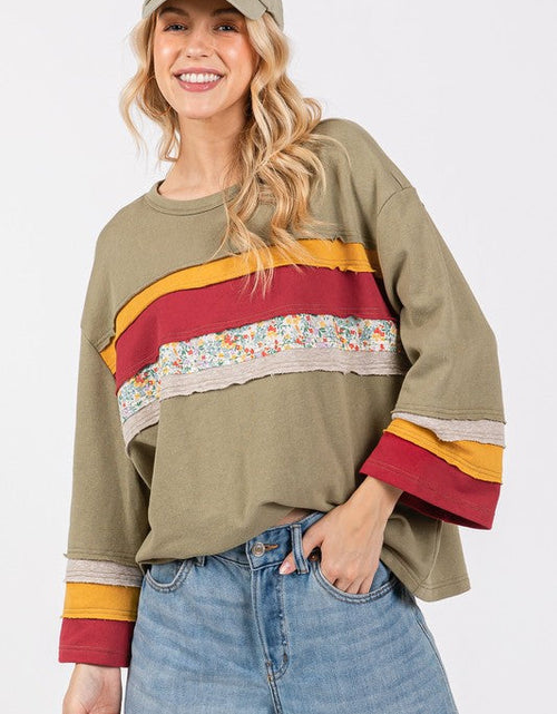 Load image into Gallery viewer, SAGE + FIG French Terry Color Block T-Shirt
