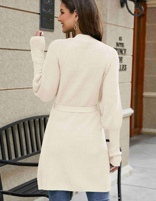 Load image into Gallery viewer, Open Front Lantern Sleeve Cardigan
