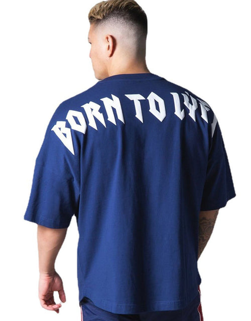 Load image into Gallery viewer, Men's Plus Size Letter Round Neck Half Sleeve T-Shirt
