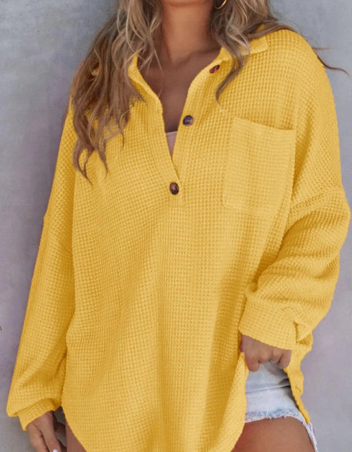 Load image into Gallery viewer, Half Button Long Sleeve Sweatshirt
