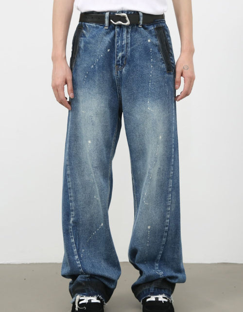 Load image into Gallery viewer, Men's Raw Hem Baggy Jeans
