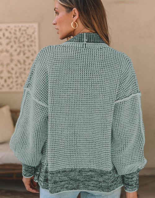 Load image into Gallery viewer, Waffle-knit Pocketed Open Front Cardigan
