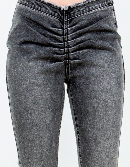 Load image into Gallery viewer, American Bazi V-Cut Ruched Flare Pants
