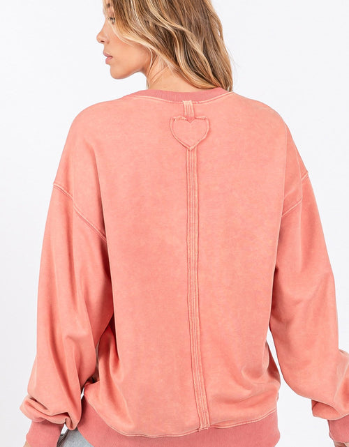 Load image into Gallery viewer, SAGE + FIG LOVE Path Applique Drop Shoulder Sweatshirt
