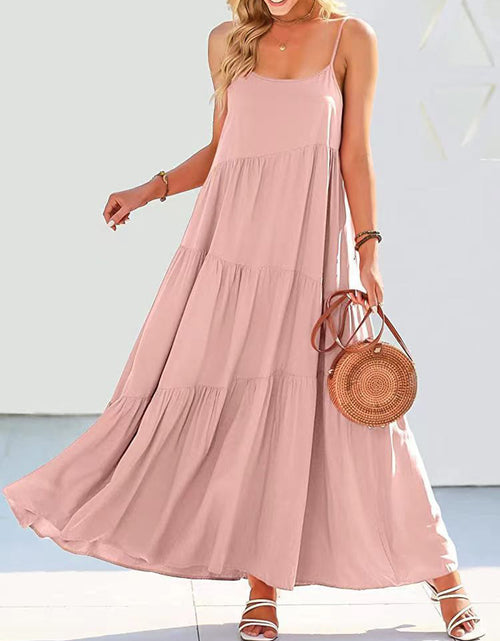 Load image into Gallery viewer, Full Size Ruched Tiered Spaghetti Strap Dress
