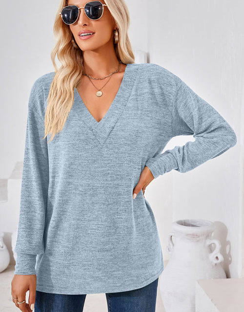 Load image into Gallery viewer, V-Neck Dropped Shoulder T-Shirt
