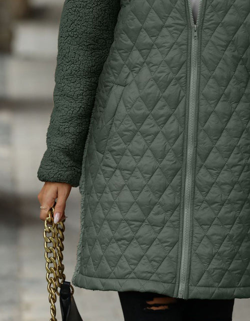 Load image into Gallery viewer, Texture Zip Up Long Sleeve Hooded Coat
