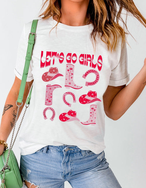Load image into Gallery viewer, Graphic Round Neck Short Sleeve T-Shirt
