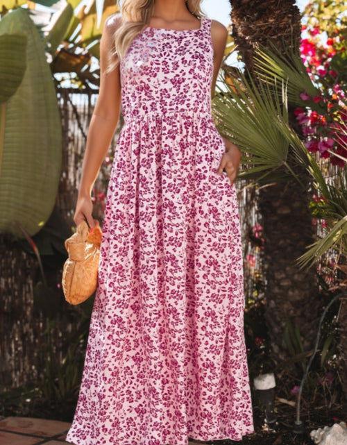 Load image into Gallery viewer, Floral Cutout Back Square Neck Maxi Dress
