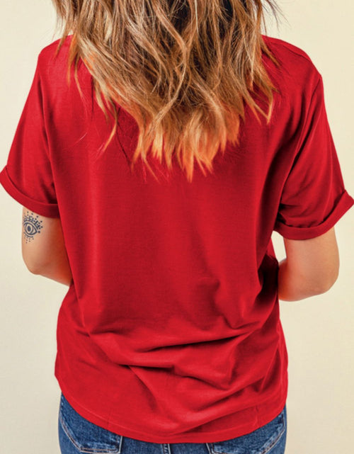 Load image into Gallery viewer, Football Round Neck Short Sleeve T Shirt
