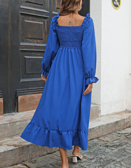 Load image into Gallery viewer, Smocked Ruffle Hem Flounce Sleeve Dress
