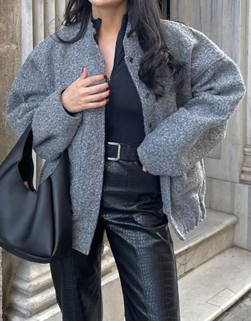 Load image into Gallery viewer, Full Size Snap Down Drop Shoulder Jacket
